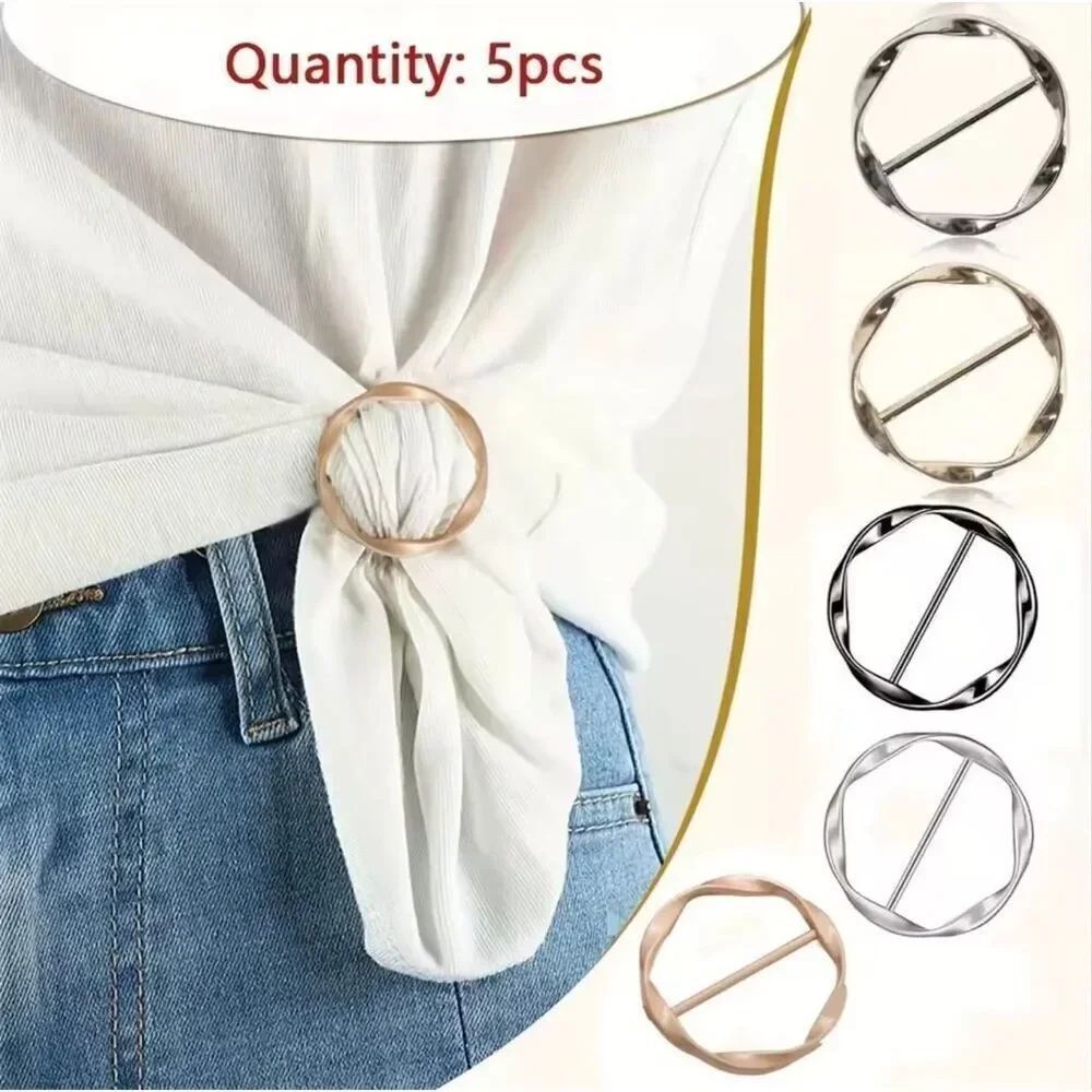 Set of 5 Scarf Rings Metal Scarf Clips Buckles Minimalist Scarf Holder Set
